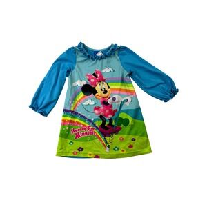 Disney Minnie Mouse Long Sleeve Nightgown in‎ Blue Size 2T